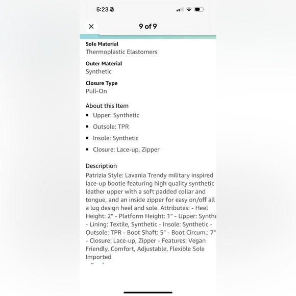 Patrizia by Spring Step Lavinia Womens Tan/Brown Lace up Boots size 9 - Picture 6 of 6